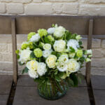 Simple Whites and Greens in a Vase MAIN