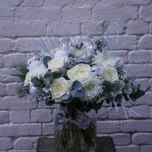 White Christmas Festive Vase